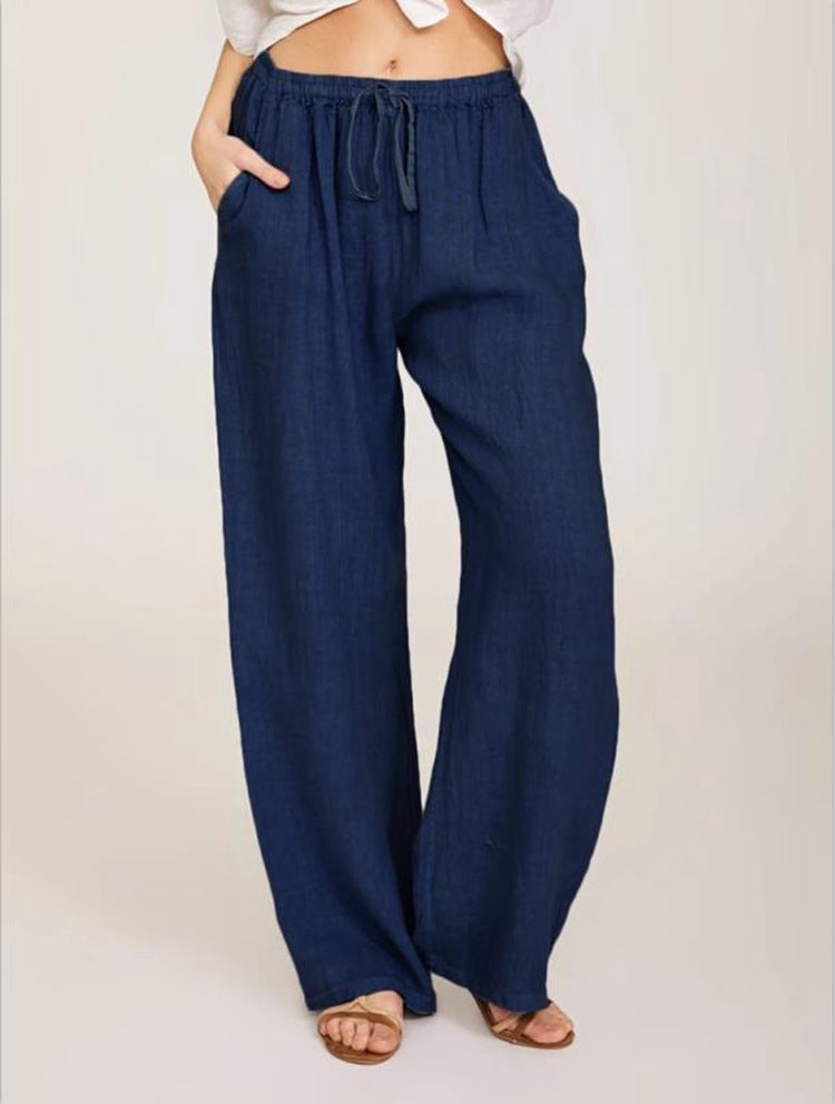 High-Waist Linen Yoga Pants
