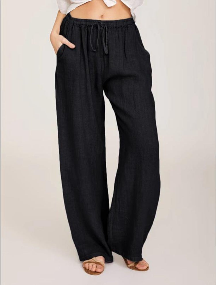 High-Waist Linen Yoga Pants