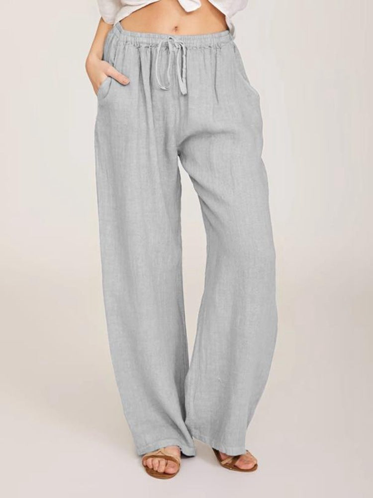 High-Waist Linen Yoga Pants