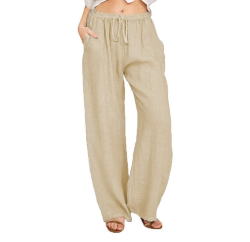 High-Waist Linen Yoga Pants