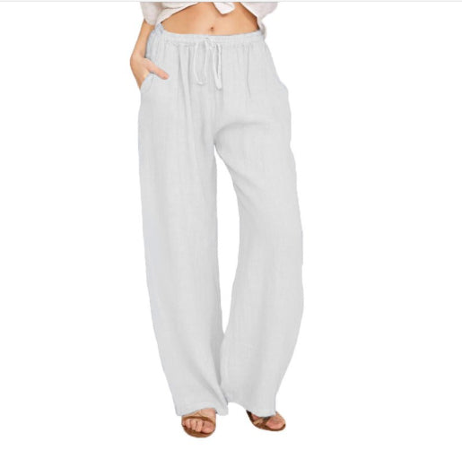 High-Waist Linen Yoga Pants