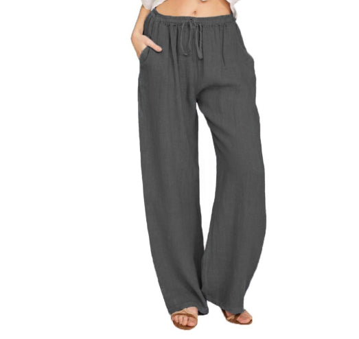 High-Waist Linen Yoga Pants