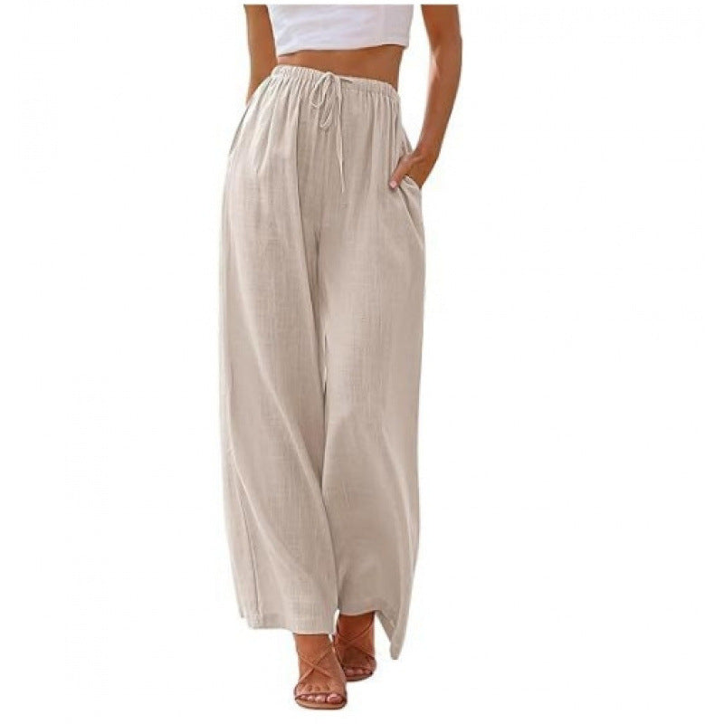 High-Waist Linen Yoga Pants